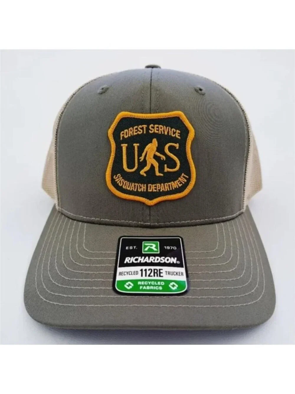 Retro Sasquatch Forest Service Trucker Hat Bigfoot Patch Richardson 112RE Funny
